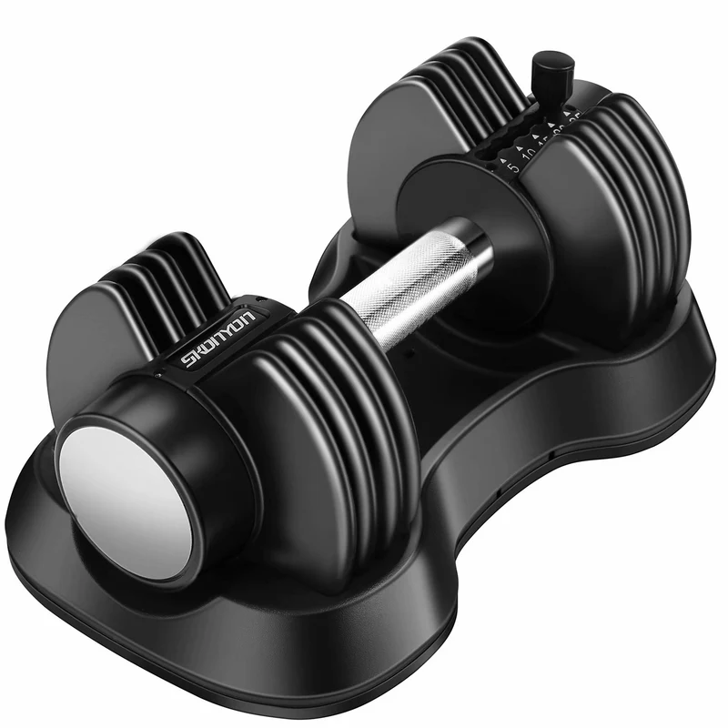 SUGIFT Adjustable Dumbbell Barbell 25 lbs Weight with Handle and Weight Plate for Gym and Home, Single