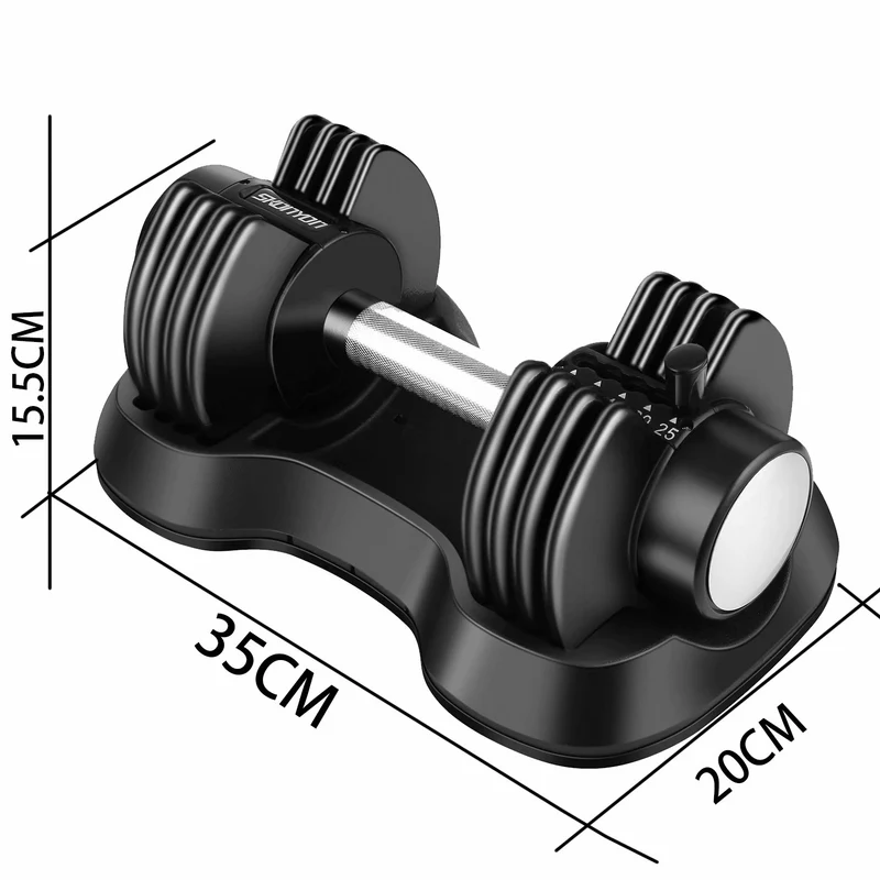 SUGIFT Adjustable Dumbbell Barbell 25 lbs Weight with Handle and Weight Plate for Gym and Home, Single