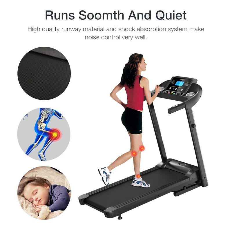 SKONYON A5 Folding Treadmill with Multi-Functional LED Display for Home Gyms