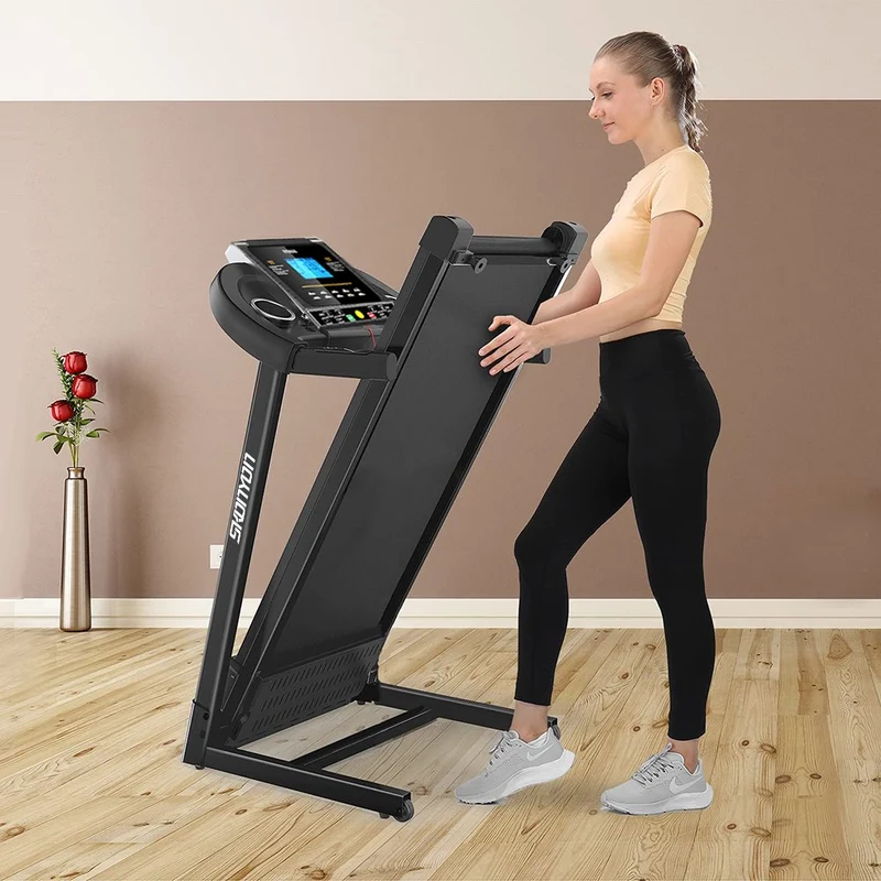 SKONYON A5 Folding Treadmill with Multi-Functional LED Display for Home Gyms