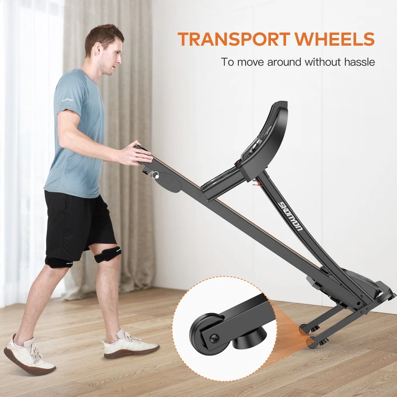 SKONYON S2 Folding Treadmill 2.0 HP with Multi-Functional LED Display for Home Gyms