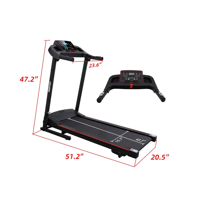 SKONYON S2 Folding Treadmill 2.0 HP with Multi-Functional LED Display for Home Gyms