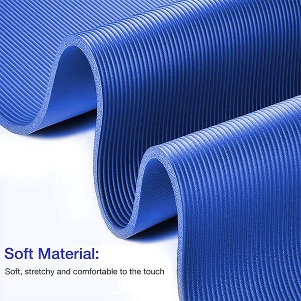 SKONYON 2/5-Inch Extra Thick Yoga Mat£¬High Density Foam Exercise Mat with Carrying Strap,Blue