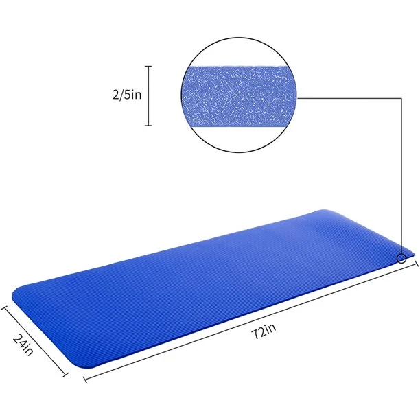 SKONYON 2/5-Inch Extra Thick Yoga Mat£¬High Density Foam Exercise Mat with Carrying Strap,Blue