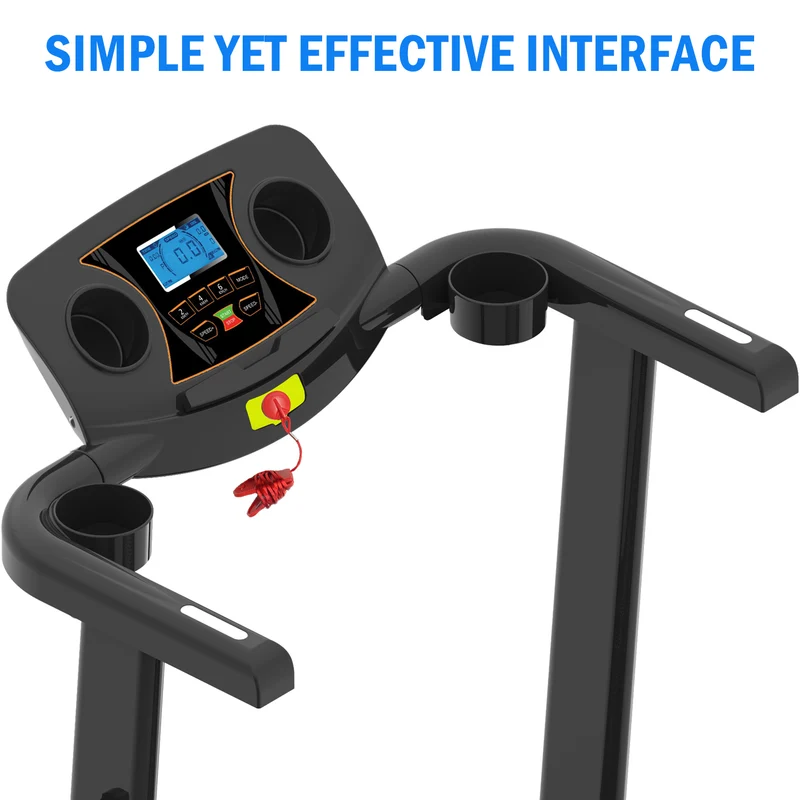 SKONYON Smart Folding Treadmill with LCD and Pulse Monitor,Black