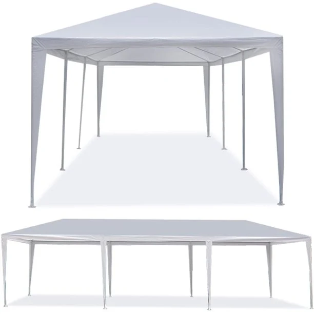 SUGIFT 10 x30 Outdoor Gazebo White Canopy with sidewalls Party Wedding Tent Cater Events Pavilion Beach BBQ (10'X30')