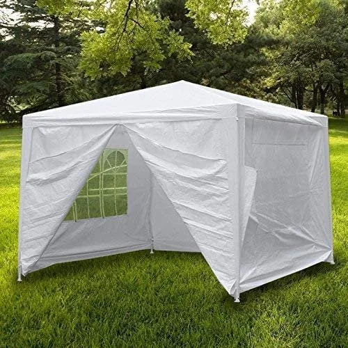 Outdoor Canopy Tent with 4 SideWalls, 2021 Upgraded White Backyard Tent for Outsides, Patio Gazebo Tent BBQ Shelter for Garden Camping Grill