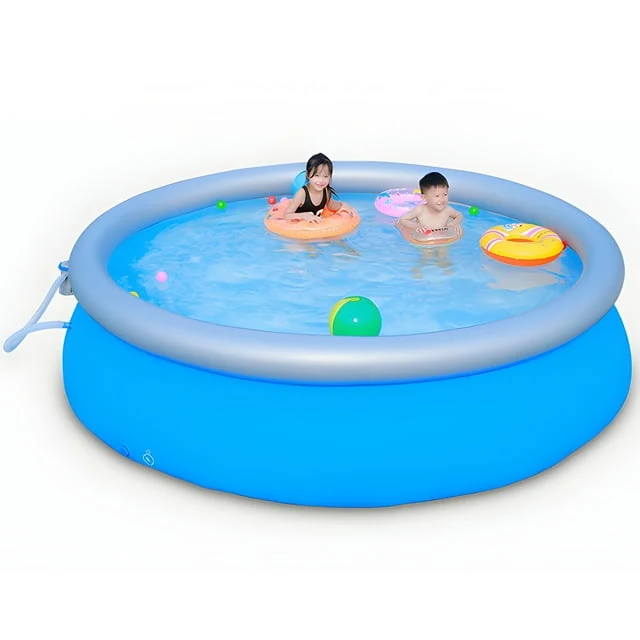 SUGIFT 8FT Inflatable Pool Full-Sized Family Lounge Pools Thicker Abrasion Resistant Material