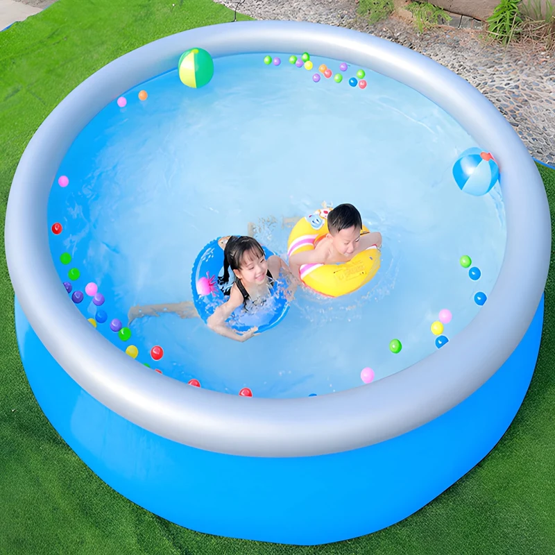 SUGIFT 8FT Inflatable Pool Full-Sized Family Lounge Pools Thicker Abrasion Resistant Material