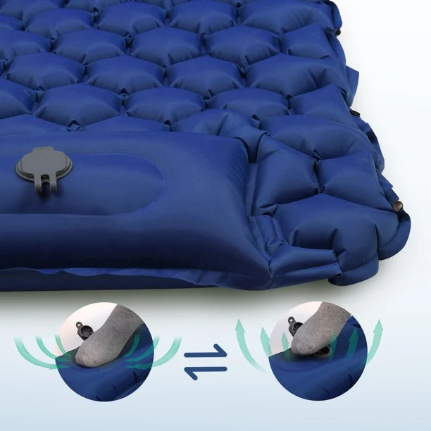 Compact Camping Sleeping Pad, Self Inflatable Sleeping Mat with Pillow Built-in Pump, Waterproof Camping Air Mattress for Backpacking, Hiking, Tent, Traveling