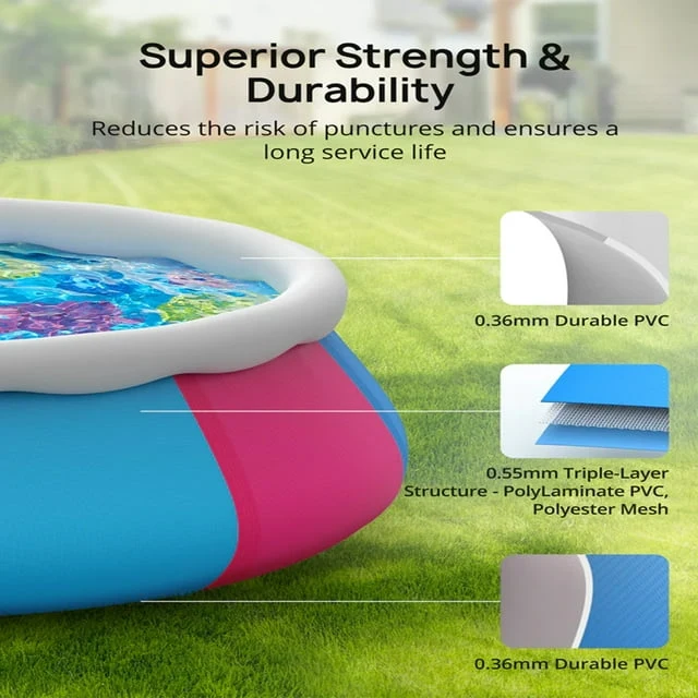 Family 10ft x 30in Above Ground Inflatable Round Swimming Pool