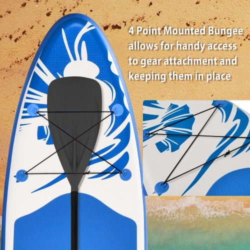 SUGIFT Inflatable Stand Up Paddle Board with Carry Bag(10 Feet,Blue And White)