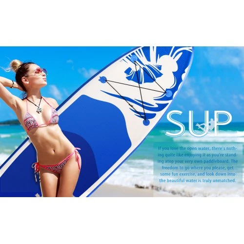 SUGIFT Inflatable Stand Up Paddle Board with Carry Bag(10 Feet,Blue And White)