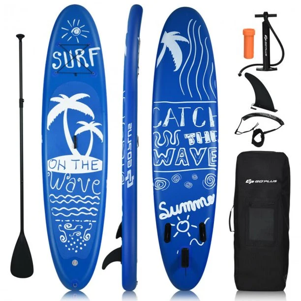 SUGIFT Inflatable Stand Up Paddle Board with Carry Bag (11 Feet,Blue And White)