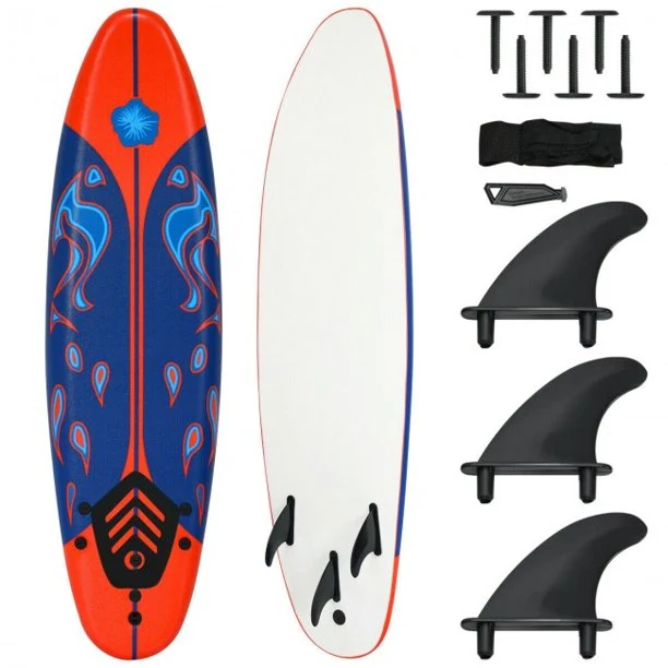 SUGIFT Inflatable Stand Up Paddle Board with Carry Bag (6 Feet,Blue And Red)