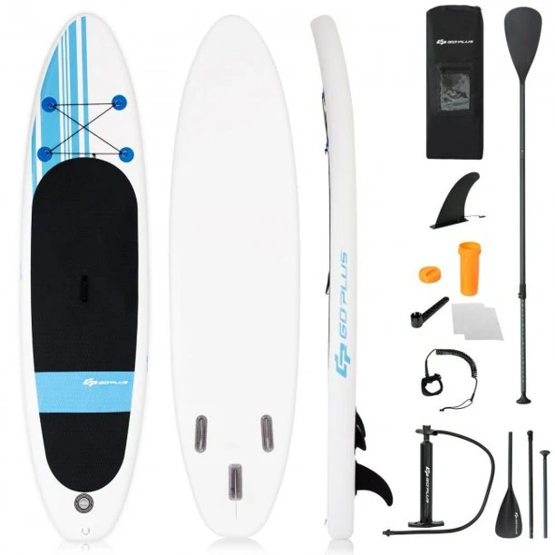 SUGIFT Inflatable Stand Up Paddle Board with Carry Bag (10 Feet,Blue And White)