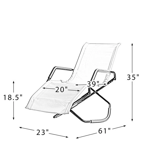 SUGIFT Foldable Lounger Outdoor Patio 61 inch Long Folding Reclining Single Chaise Yellow