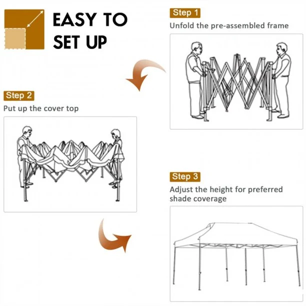 SUGIFT Garden Gazebo 10 x 20 Feet Adjustable Folding Heavy Duty Sun Shelter with Carrying Bag