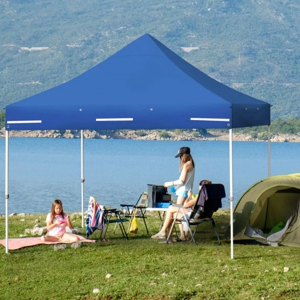 SUGIFT 10x10 ft Garden Gazebo Pop up Gazebo with 4 Height and Adjust Folding Awning