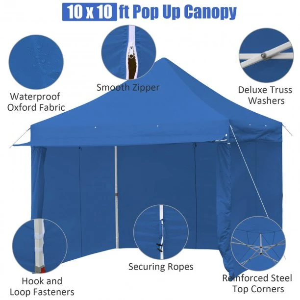 SUGIFT 10x10 ft Garden Gazebo Pop up Gazebo with 4 Height and Adjust Folding Awning