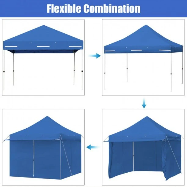 SUGIFT 10x10 ft Garden Gazebo Pop up Gazebo with 4 Height and Adjust Folding Awning
