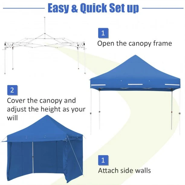 SUGIFT 10x10 ft Garden Gazebo Pop up Gazebo with 4 Height and Adjust Folding Awning