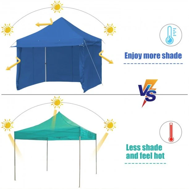 SUGIFT 10x10 ft Garden Gazebo Pop up Gazebo with 4 Height and Adjust Folding Awning