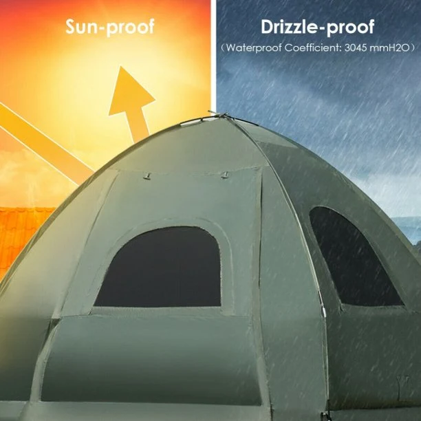 SUGIFT Camping Tent 2-Person Foldable Outdoor Camping Tent Cot with Air Mattress and Sleeping Bag