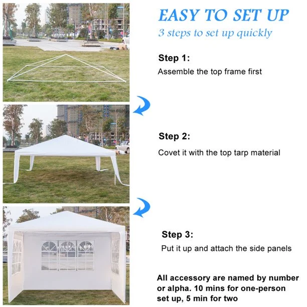 SUGIFT 10'x10' Patio Tent Party Beach Tent with 4 Removable Side Walls