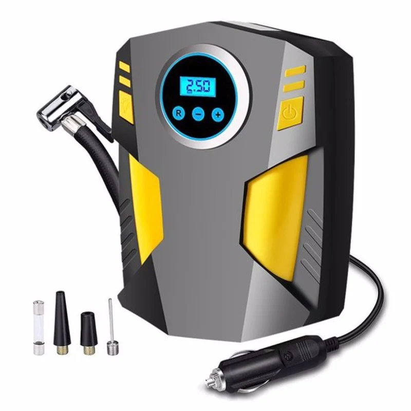 SUGIFT Tire Inflator Portable Air Compressor, 12V DC Air Pump for Car Tires with Digital Pressure Gauge 150psi and Emergency Led Light