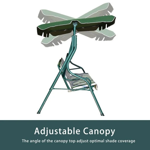 SUGIFT Deluxe Outdoor Swing Canopy UV30+ Patio Swing Chair 3 Person Porch Top Cover for Patio Yard Seat