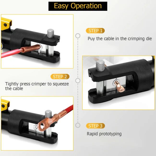 SUGIFT 6 Ton Hydraulic Cable Crimper Tool Set w/11 Dies,Professional Wire Crimper Tool