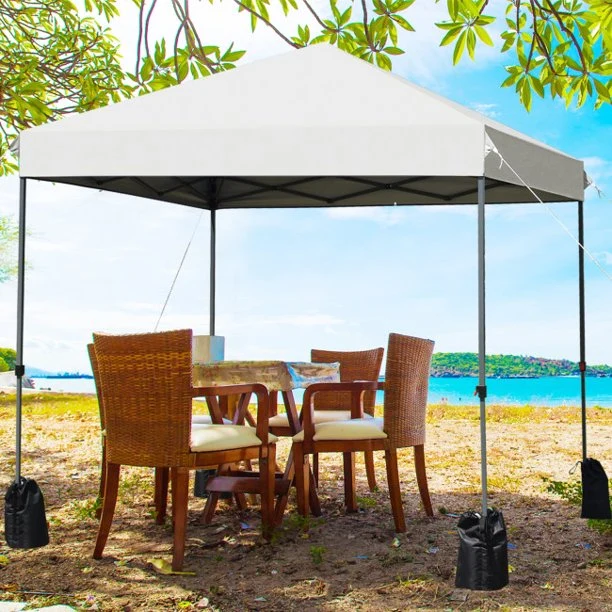 SUGIFT 8x8 FT Pop up Canopy Tent Shelter with Roller Bag and Sand Bags,White