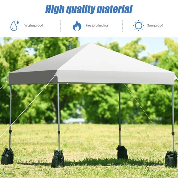 SUGIFT 8x8 FT Pop up Canopy Tent Shelter with Roller Bag and Sand Bags,White
