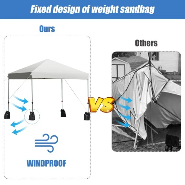 SUGIFT 8x8 FT Pop up Canopy Tent Shelter with Roller Bag and Sand Bags,White
