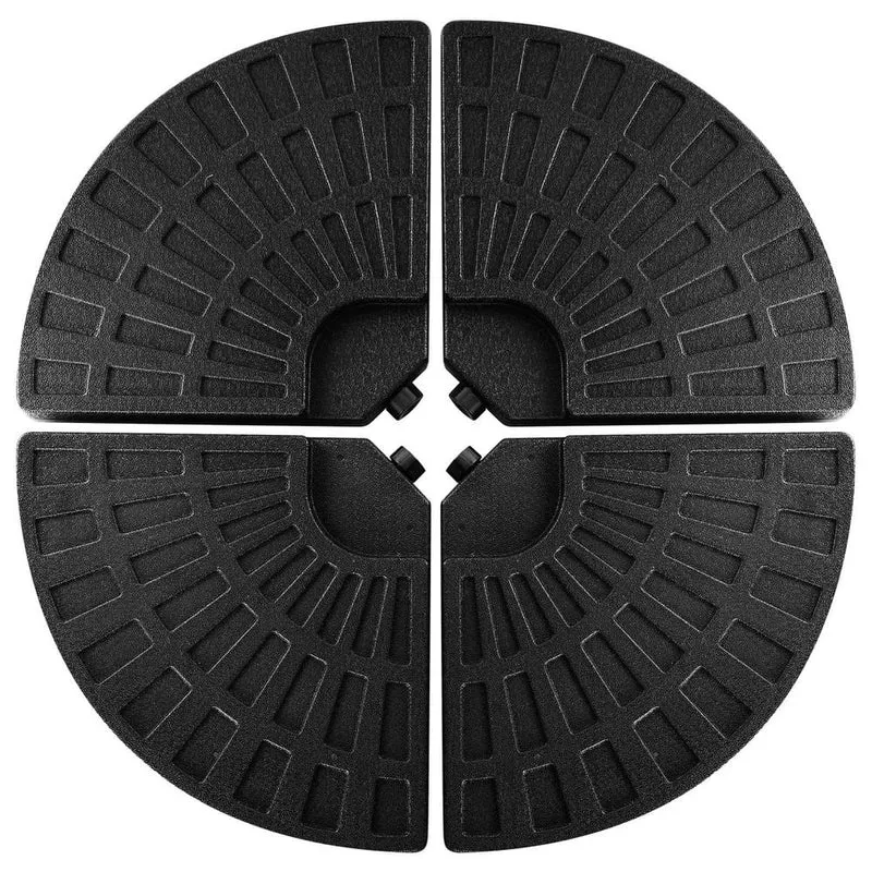 14 lbs. HDPE Plastic Patio Umbrella Base in Black (Set of 4)