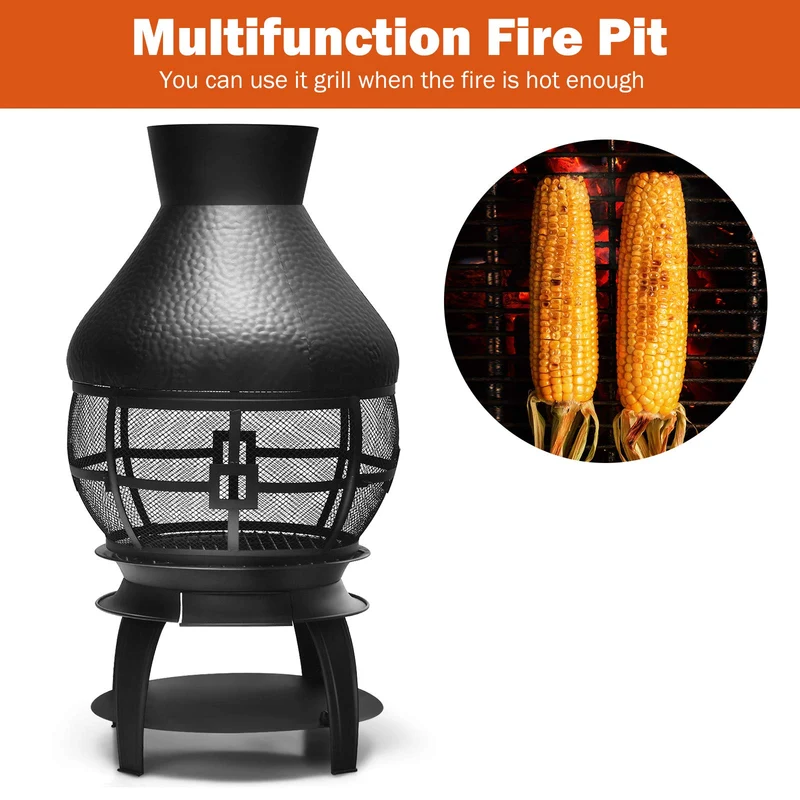 43.5 in. H Outdoor Fire Pit Wood Burning Chimenea Fireplace