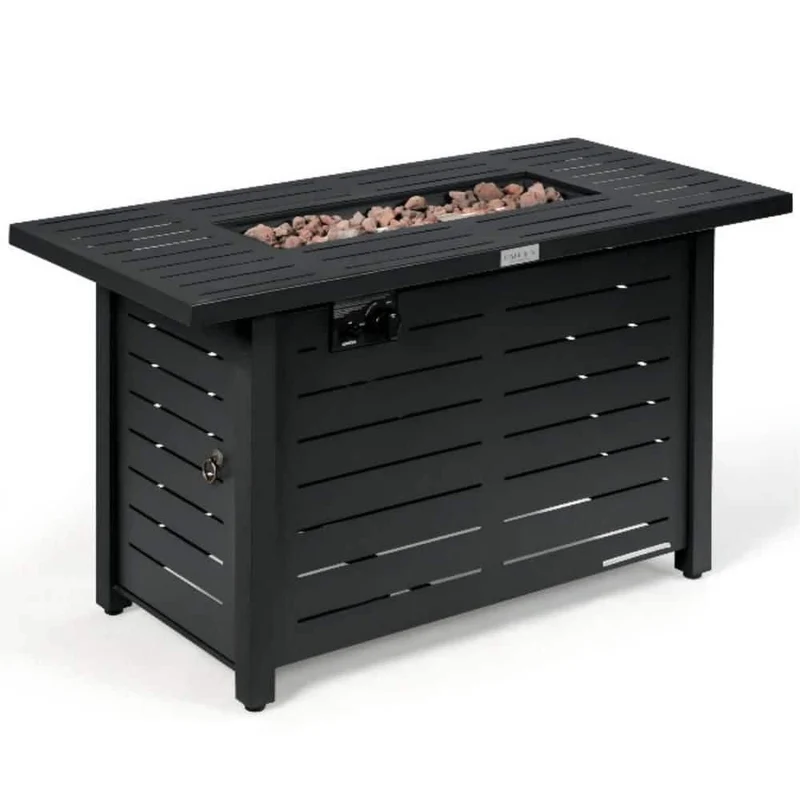 42 in. 60,000BTU Fire Pit Propane Gas Fire Pit Table Rectangular Tabletop