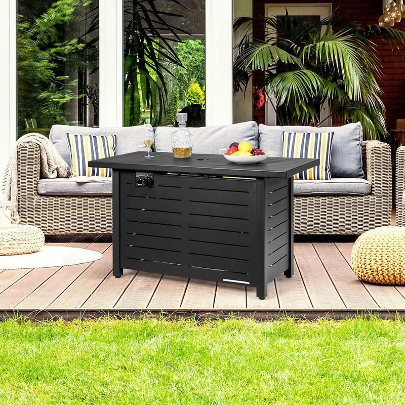 42 in. 60,000BTU Fire Pit Propane Gas Fire Pit Table Rectangular Tabletop