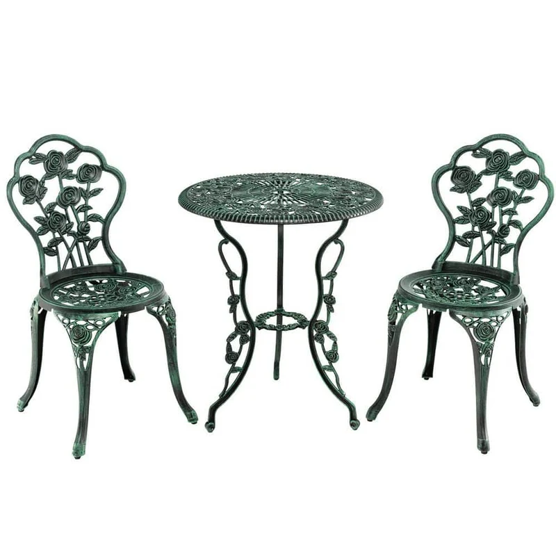 3-Piece Outdoor Cast Aluminum Patio Bistro Set