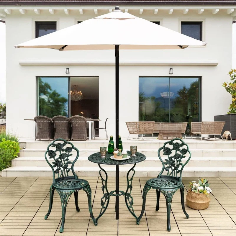 3-Piece Outdoor Cast Aluminum Patio Bistro Set