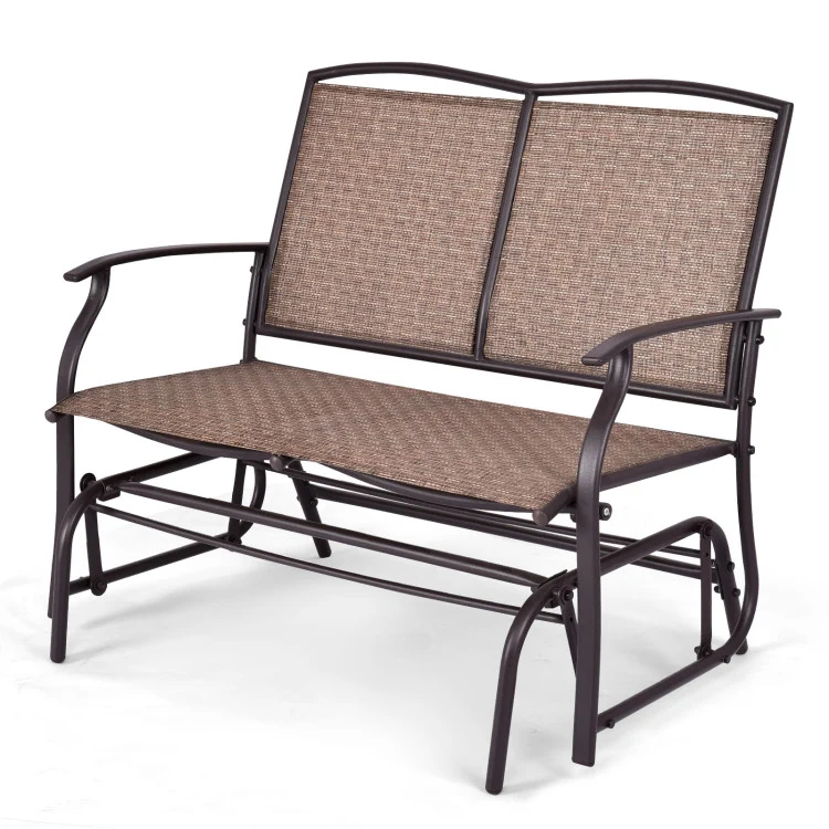 2-Person Steel Frame Patio Glider Rocking Metal Outdoor Bench