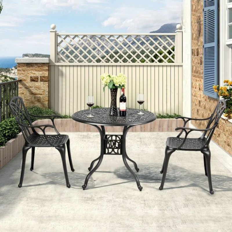 Aluminum Outdoor Dining Set of Patio Bistro Chairs (2-Pack)