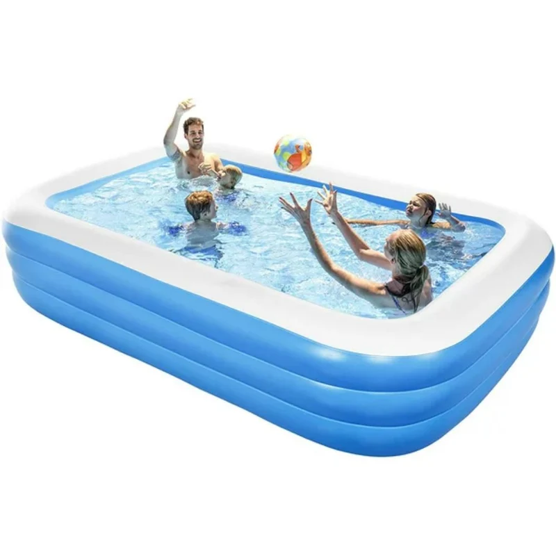 120 in. x 72 in. x 22 in. Rectangle Outdoor Full-Sized Inflatable Above Ground Kiddle Pool