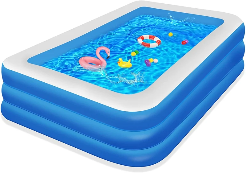 120 in. x 72 in. x 22 in. Rectangle Outdoor Full-Sized Inflatable Above Ground Kiddle Pool
