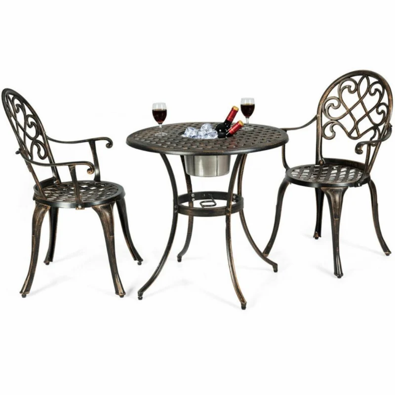 3-Piece Outdoor All-Weather Cast Aluminum Patio Bistro Set