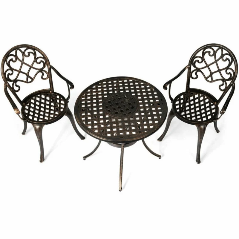 3-Piece Outdoor All-Weather Cast Aluminum Patio Bistro Set