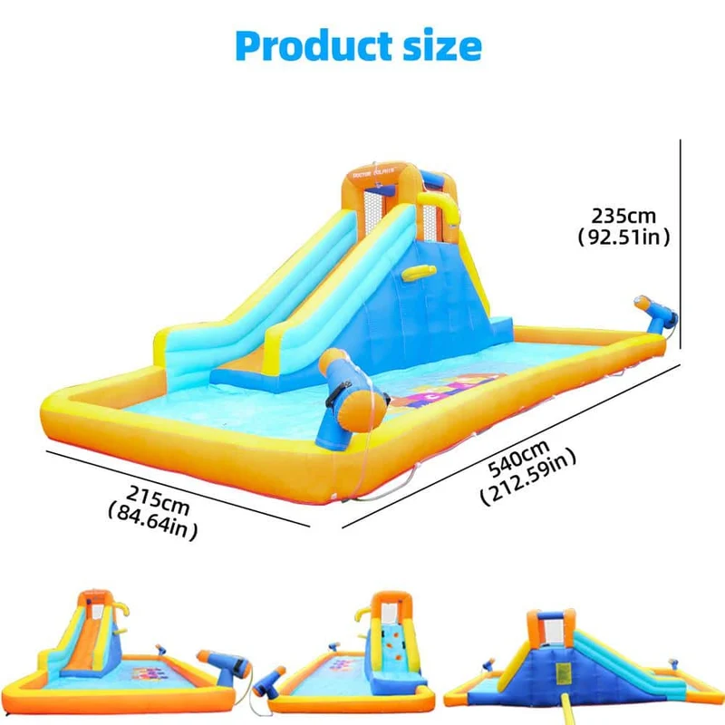 Inflatable Bouncer Water Slide Bounce House Splash Pool with Blower