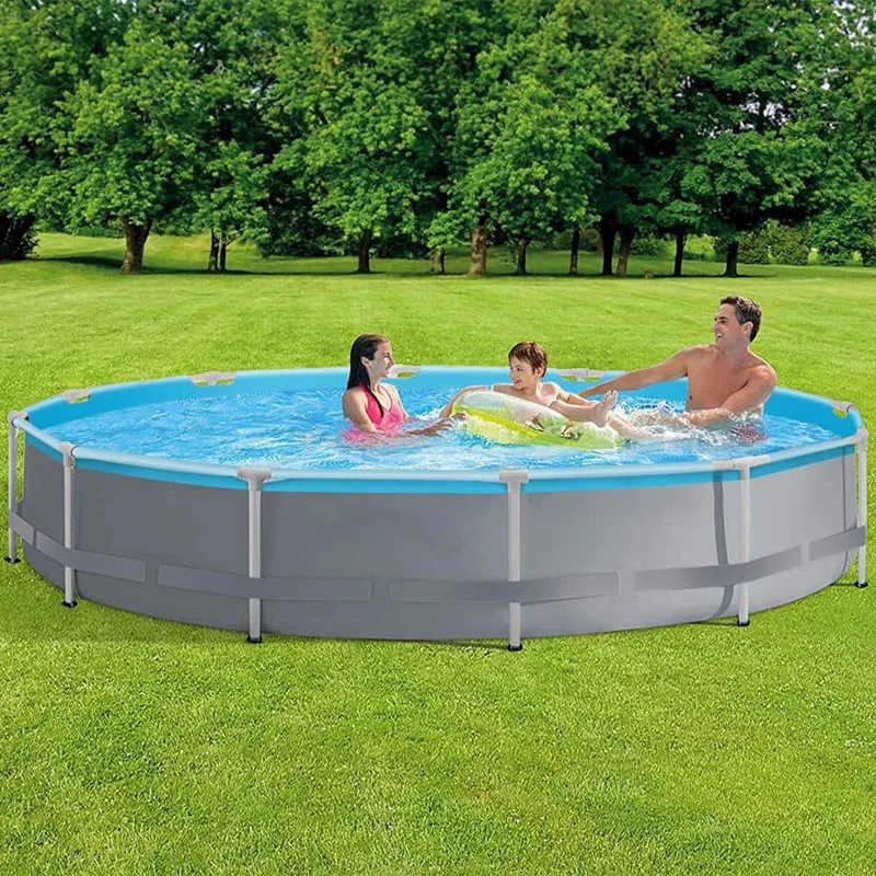 12 ft. Round x 30 in. D Metal Frame Above Ground Pool with Pump and pool Cover