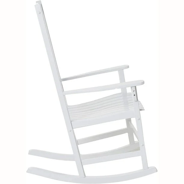 SUGIFT All-Weather Rocking Chair, Indoor Outdoor HDPE Porch Rocker w/ 300lb Weight Capacity - White